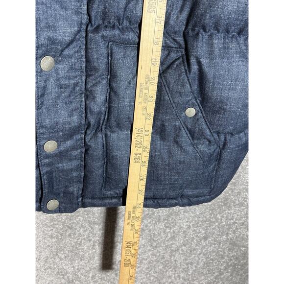 Old Navy Puffer Vest Coat Mens Size XXL Heather Blue Pockets Snap Zip - Picture 9 of 9
